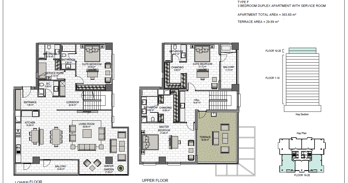 E Block 3 Bedroom  Duplex Terrace